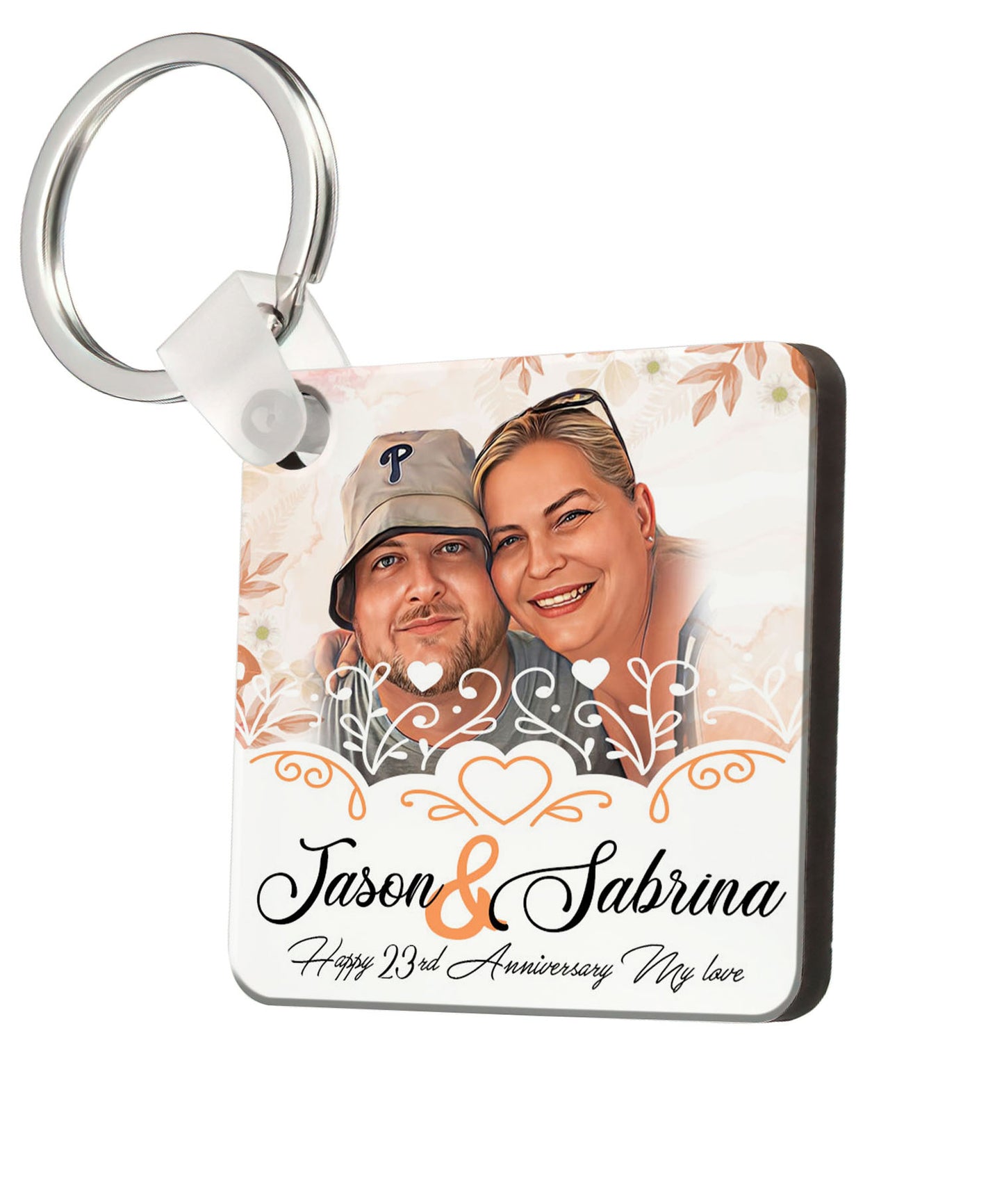 diamond keychain Mockup jason and sabrina 2